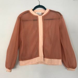 Mesh bomber jacket tan color free size.